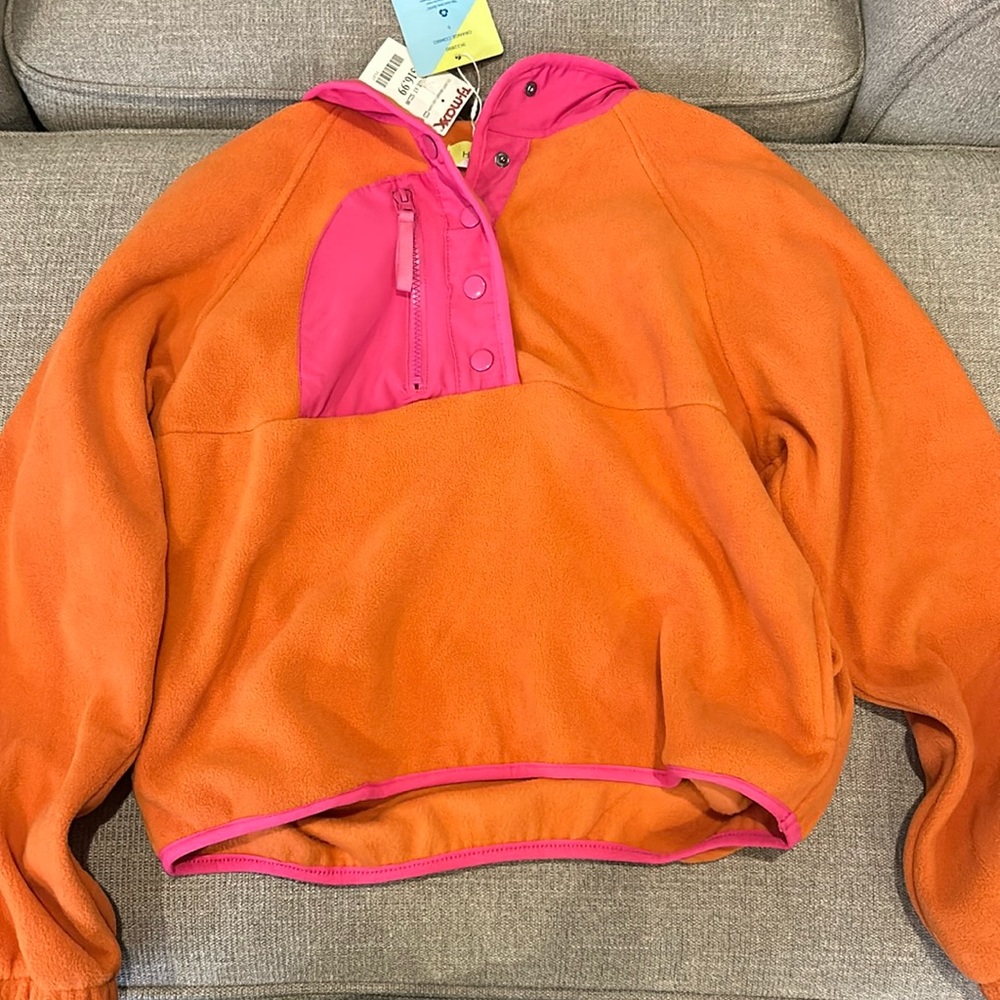 Hippie rose half zip orange and pink size S